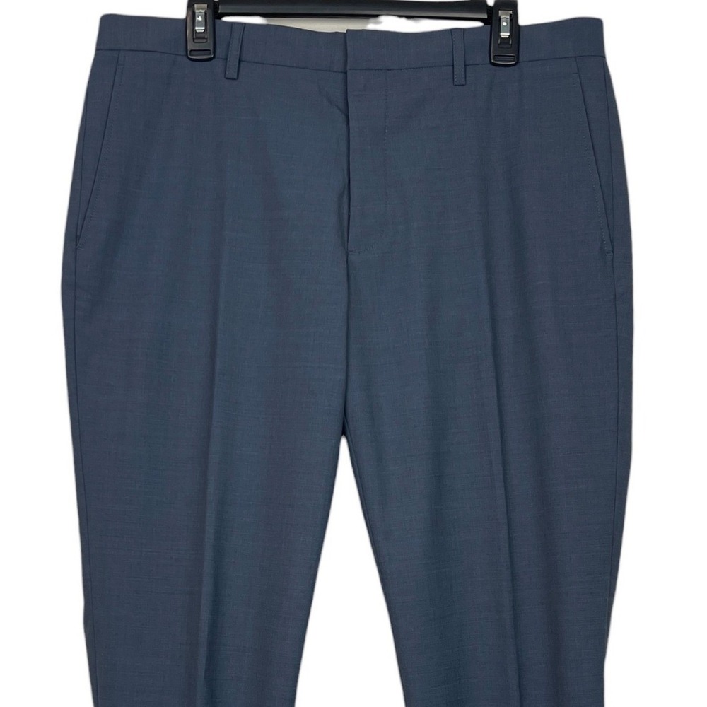 J.Crew Thompson Wool Blend Tapered Dress Pants Mens‎ 35x32 Stretch Blue Check